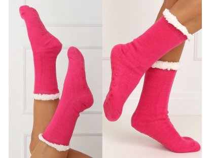 Jednobarevné ponožky s beránkem Aiah fuchsiové