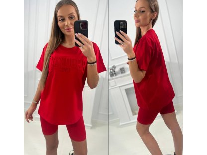 Komplet tričko + šortky Nessa červený