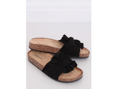 Korkové pantofle s mašlí Cassia černé