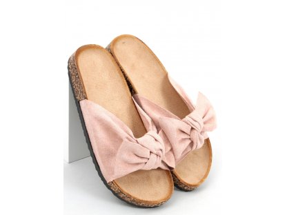 Korkové pantofle s mašlí Ileen růžové