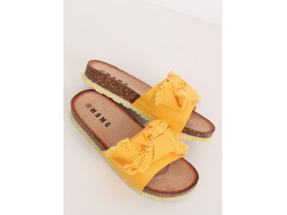 Korkové pantofle s mašlí Johnnie žluté