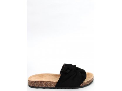Korkové pantofle s mašlí Quenby černé