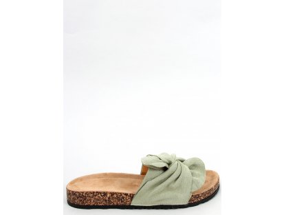 Korkové pantofle s mašlí Quenby zelené