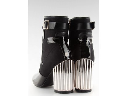 Kotníkové boty na metalickém podpatku Pearl černé