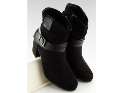 Kotníkové boty na podpatku Lesly černé