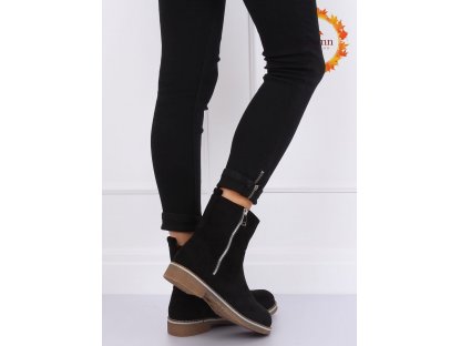 Kotníkové boty s ozdobným zipem Sorrel černé
