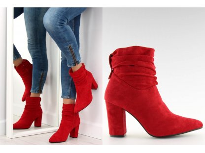 Kotníkové boty s podpatkem Gabi červené