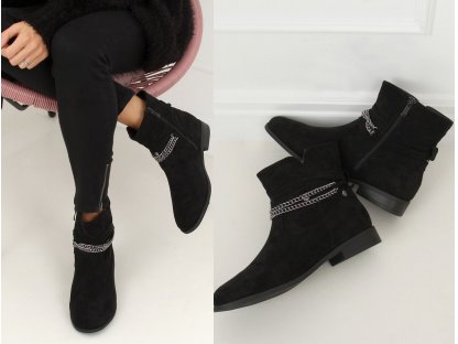 Kotníkové boty s řetízkem Adelaide černé