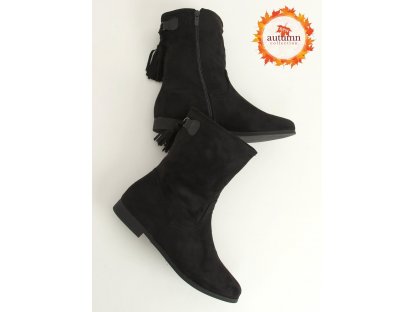 Kotníkové boty s třásněmi Alene černé