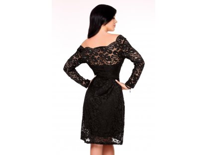 Krajkové šaty s rozšířenou sukýnkou Clarabelle černé