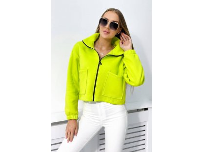 Krátká mikina na zip Sessy kiwi