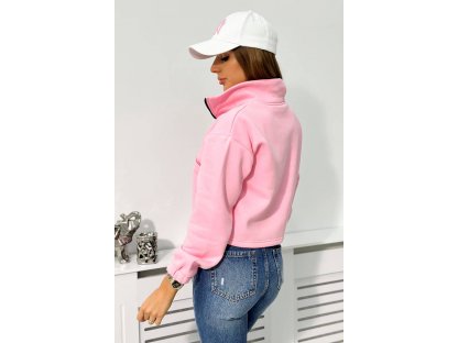Krátká mikina na zip Sessy růžová