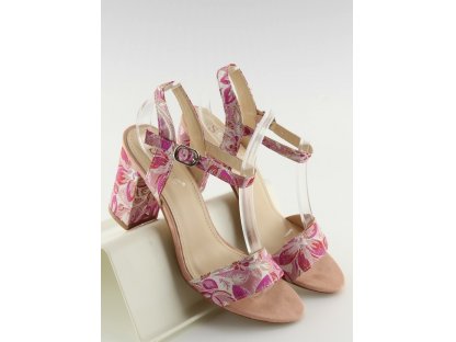 Květované sandály na podpatku Stephenie růžové