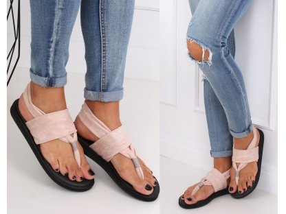 Látkové sandály japonky Debs růžové