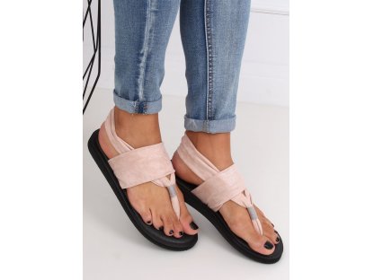 Látkové sandály japonky Debs růžové