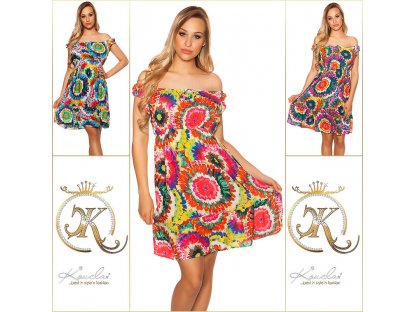 Letní šaty v batikovaném vzhledu Ketzia fuchsiové