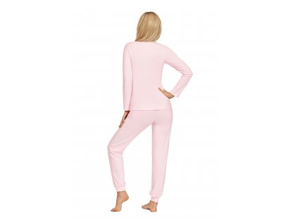 Luxusní dlouhé pyžamo s krajkou Nessie růžové