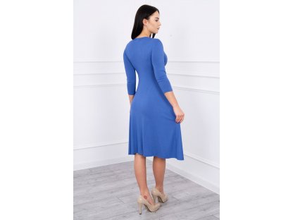 Midi šaty s 3/4 rukávem Nyree džínově modré