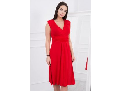 Midi šaty s rozšířenou sukýnkou Anngela červené