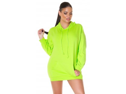 Mikinové šaty Delicia neonově zelené