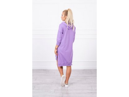 Mikinové šaty s rozparky Neva fialové