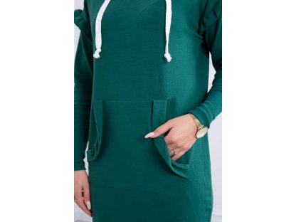 Mikinové šaty s volánky Affricah zelené