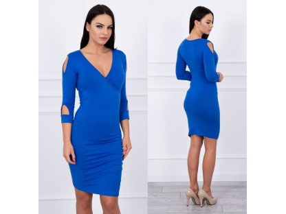 Mini šaty s trendy otvory Diot královsky modré