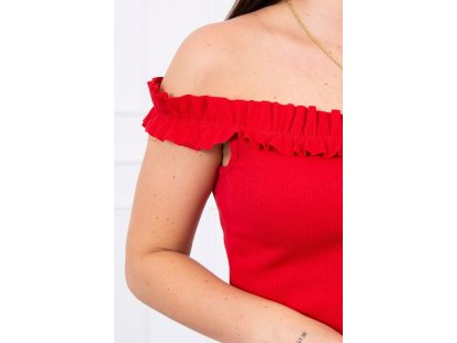 Mini šaty s volánkem Orna červené