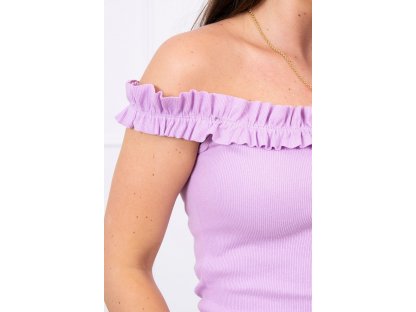 Mini šaty s volánkem Orna fialové