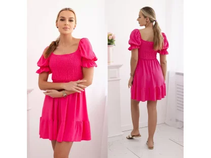 Mini šaty s volánky Mabella růžové