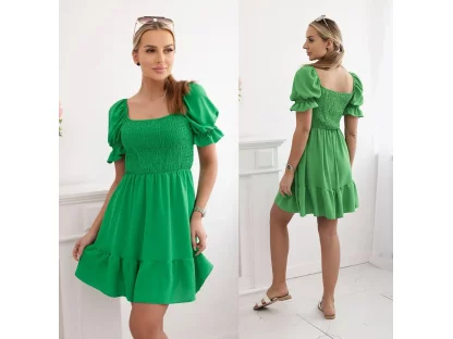 Mini šaty s volánky Mabella zelené