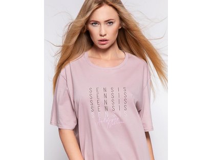 Noční košilka s nápisy Thomasina růžová