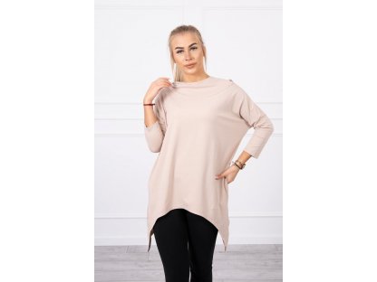 Oversize asymetrická mikina s křídly Tierra béžová