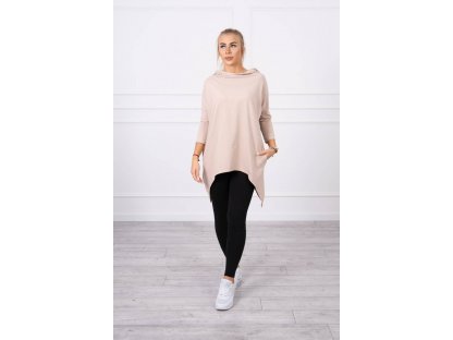 Oversize asymetrická mikina s křídly Tierra béžová