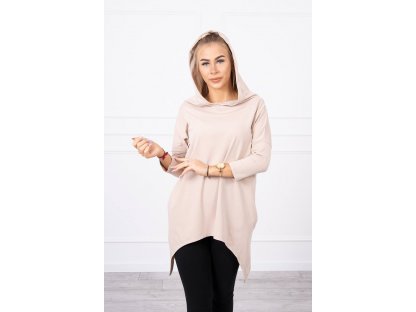 Oversize asymetrická mikina s křídly Tierra béžová