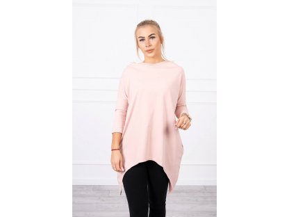 Oversize asymetrická mikina s křídly Tierra pudrově růžová