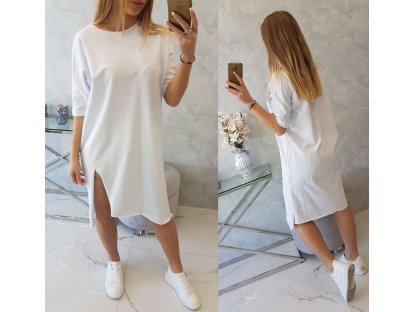 Oversize basic šaty Lacie bílé