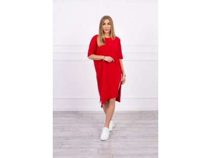 Oversize basic šaty Lacie červené