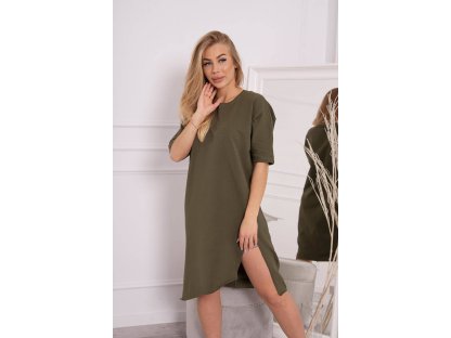 Oversize basic šaty Lacie khaki