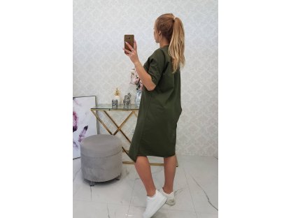 Oversize basic šaty Lacie khaki