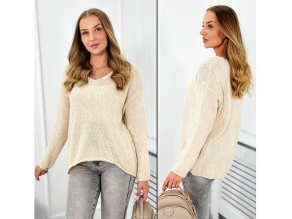 Oversize mohérový svetr Rachael světle béžový
