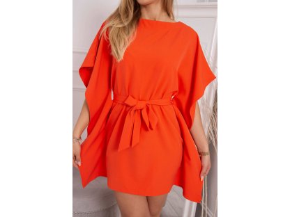 Oversize šaty s netopýřími rukávy Becci oranžové