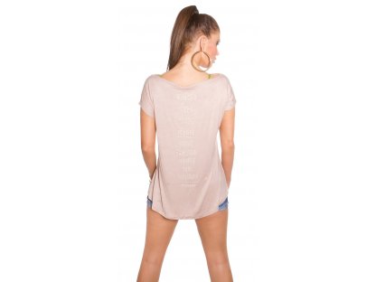 Oversize tričko Fashion Icons Cappuccino