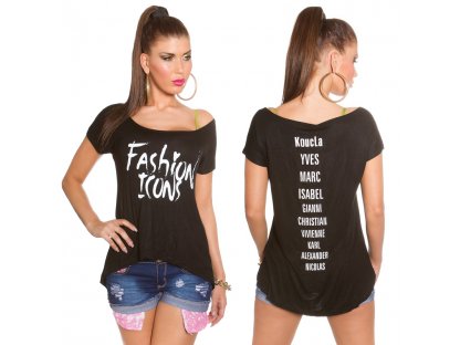 Oversize tričko Fashion Icons Černé