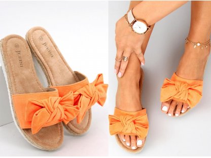 Pantofle espadrilky s mašlí Abaigael oranžové
