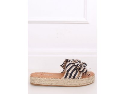 Pantofle espadrilky s mašlí Bindy námořnické