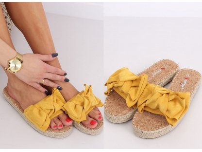 Pantofle espadrilky s mašlí Dandrane žluté