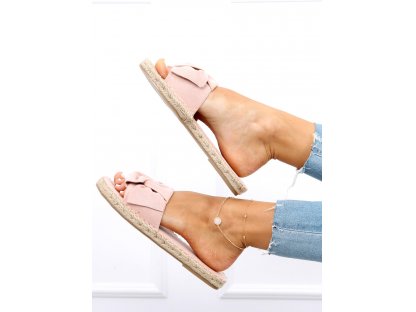 Pantofle espadrilky s mašlí Jodi růžové