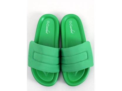 Pantofle na suchý zip Lakisha zelené