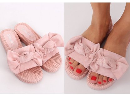 Pantofle s mašlí Joelle růžové